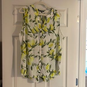 Nydj lemon print blouse xl